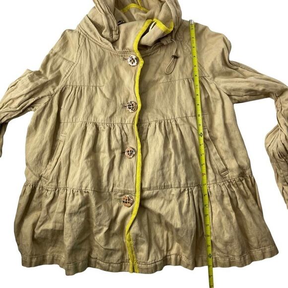 Anthro Hei Hei Khaki Tiered Swing Trench Coat womens medium - Picture 12 of 13